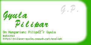 gyula pilipar business card